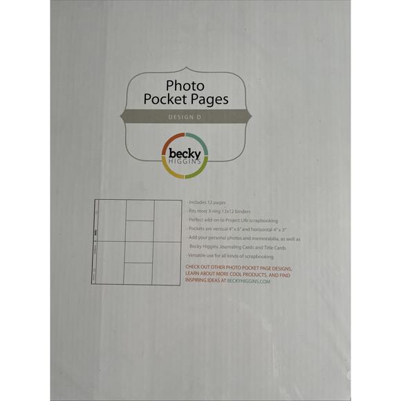 Becky Higgins Project Life Lot 48 Pocket Pages C D Page Protectors Clear 12x12 - Picture 3 of 5